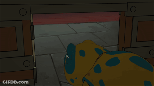 Yellow And Blue Cartoon Monster GIF