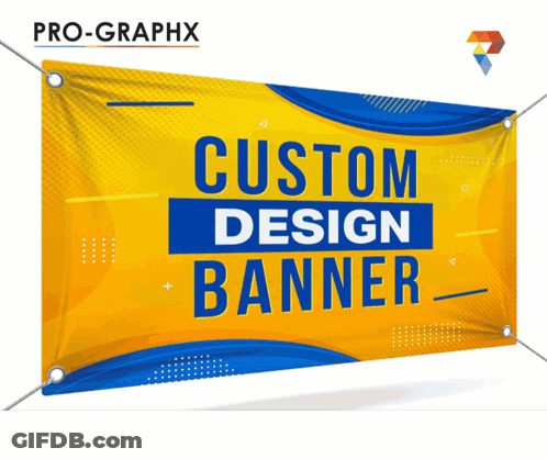 Yellow And Blue Custom Design Banner GIF
