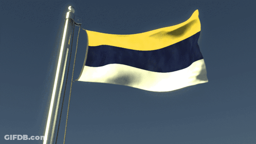 Yellow And Blue Flag Flying GIF