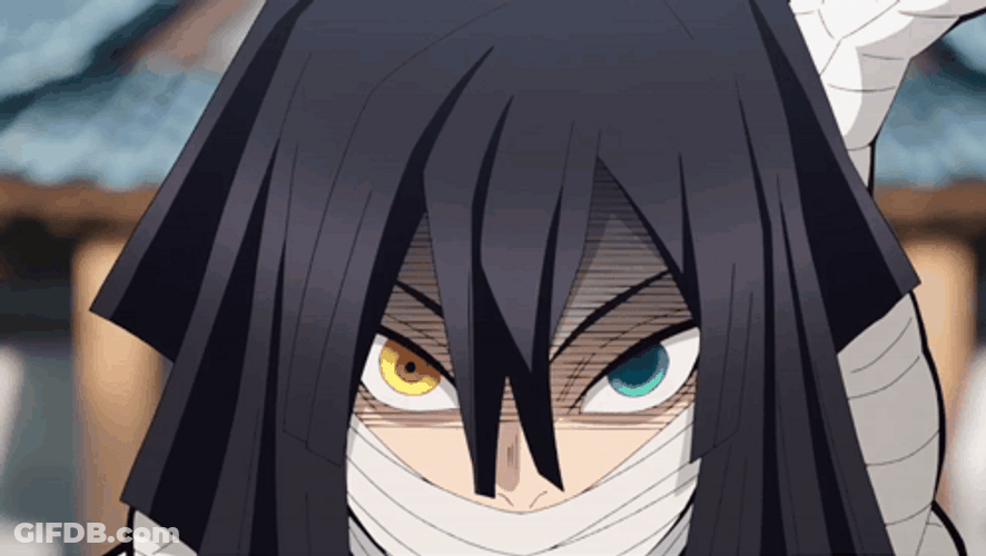 Yellow And Green Eyes Of Obanai GIF