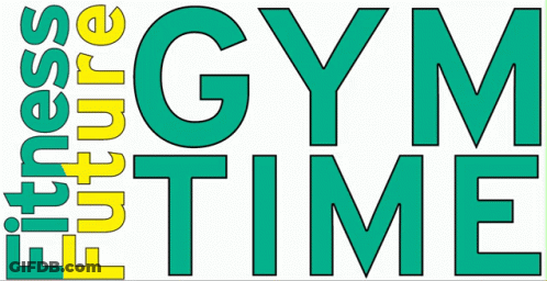 Yellow And Green Gym Time Logo GIF