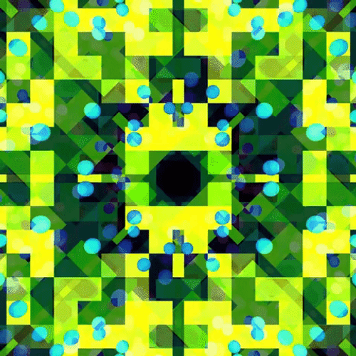 Yellow And Green Kaleidoscope GIF