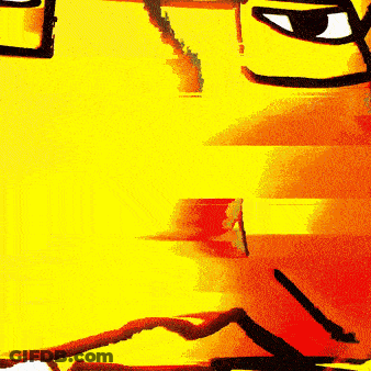Yellow And Orange Background With Person Drawing GIF
