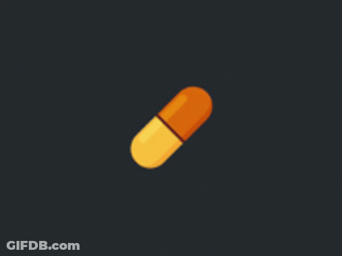 Yellow And Orange Capsule With Blue Liquid GIF