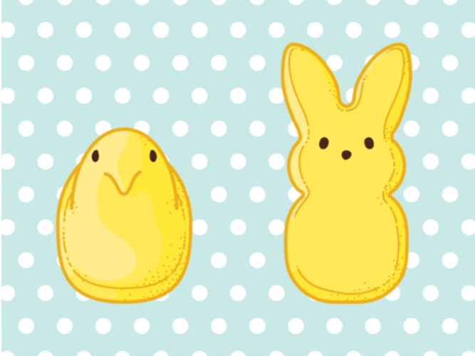 Yellow And Purple Bunny Peeps GIF