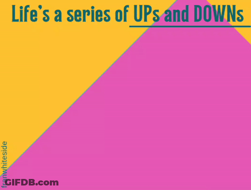 Yellow And Purple Poster Life's A Series Of Ups And Downs GIF