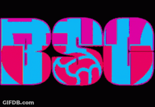 Yellow And Red BSC Logo With Soccer Ball GIF