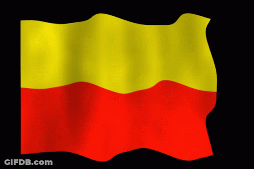 Yellow And Red Flag Waving GIF