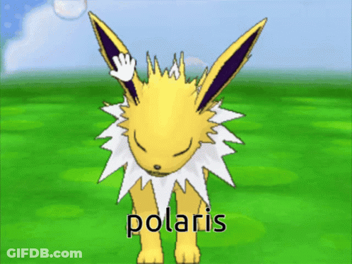 Yellow And White Eevee With Polaris GIF