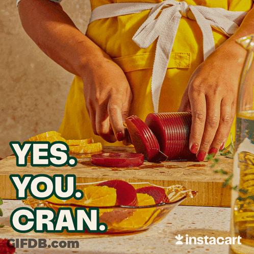 Yellow Apron Woman Cuts Vegetables Yes You Cran GIF