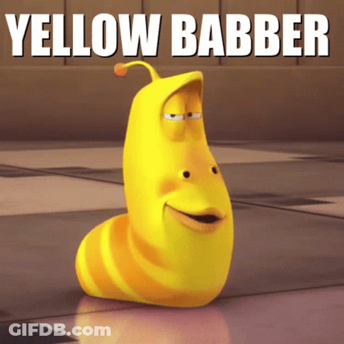 Yellow Babber Larva Funny Face GIF