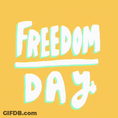 Yellow Background Freedom Day GIF