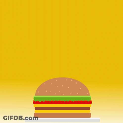 Yellow Background Hamburger Cheese Day Burger GIF
