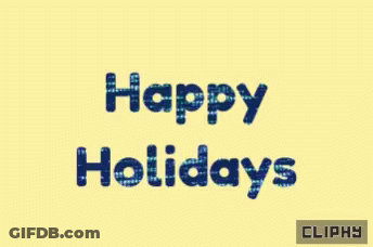 Yellow Background Happy Holidays GIF