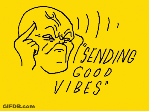 Yellow Background Man Sending Good Vibes GIF