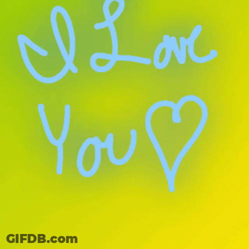 Yellow Background Saying I Love You GIF