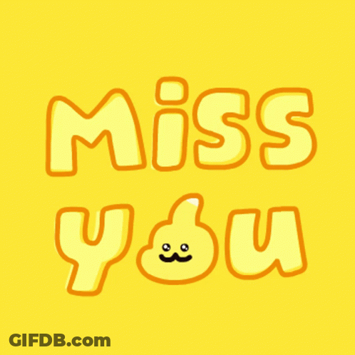 Yellow Background Saying Miss You GIF