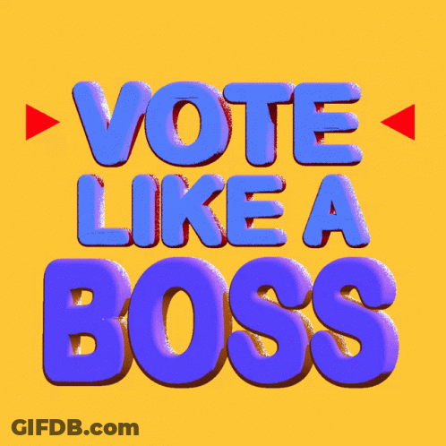 Yellow Background Vote Like A Boss GIF