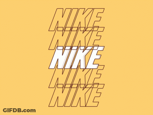 Yellow Background White Nike Text GIF