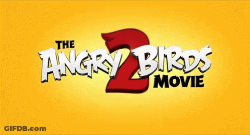 Yellow Background With Angry Birds Movie Logo GIF
