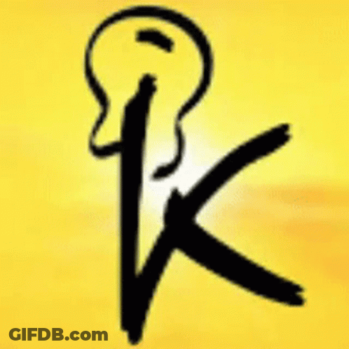 Yellow Background With Black Letter K And Key GIF