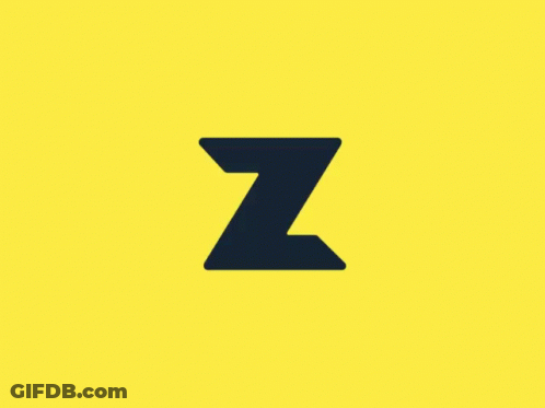 Yellow Background With Black Letter Z GIF