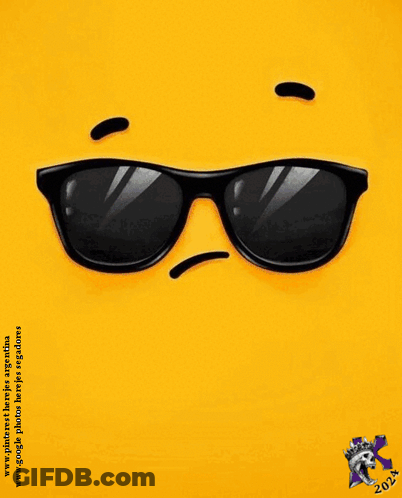 Yellow Background With Cartoon Face GIF