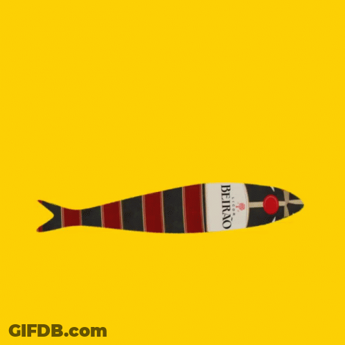 Yellow Background With Fish Saying Sem Espinhas GIF