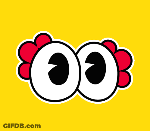 Yellow Background With Red Eyes GIF