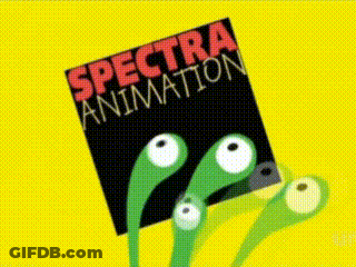 Yellow Background With Spectra Animation Logo GIF