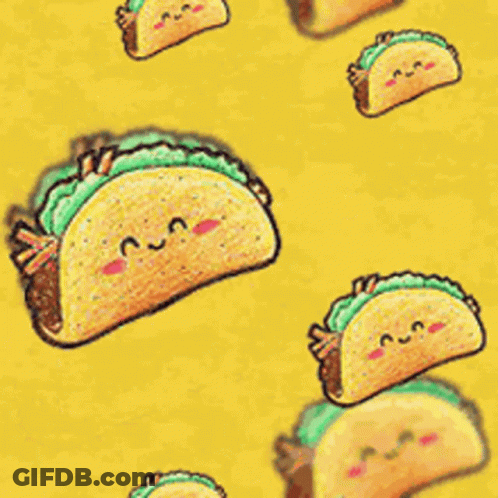 Yellow Background With Taco Faces GIF
