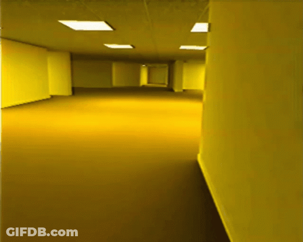 Yellow Backrooms Unsteady Handheld Shot GIF