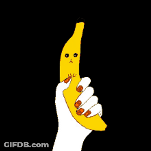 Yellow Banana Doodle Eyes GIF