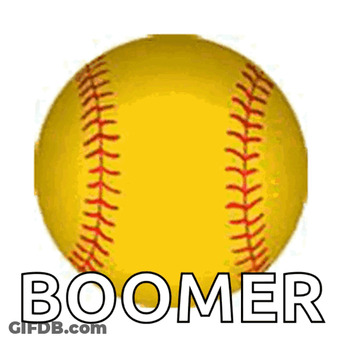 Yellow Baseball With Red Stitching Boomer GIF