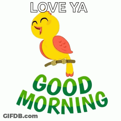 Yellow Bird Sitting On Branch Love Ya Good Morning GIF