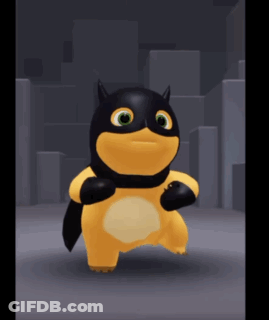 Yellow Black Cartoon Character Mask GIF