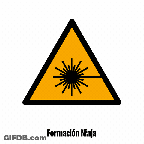 Yellow Black Triangle With Laser Beam Formacion Ninja GIF