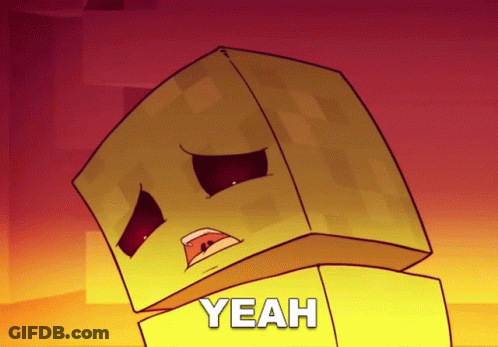 Yellow Block Face Saying Yeah GIF