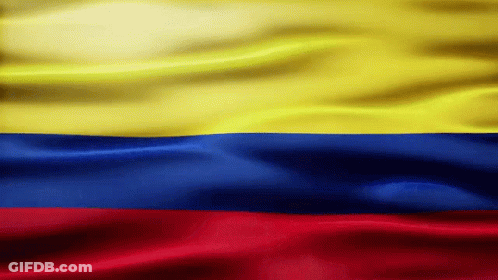 Yellow Blue And Red Flag Blowing In Wind GIF