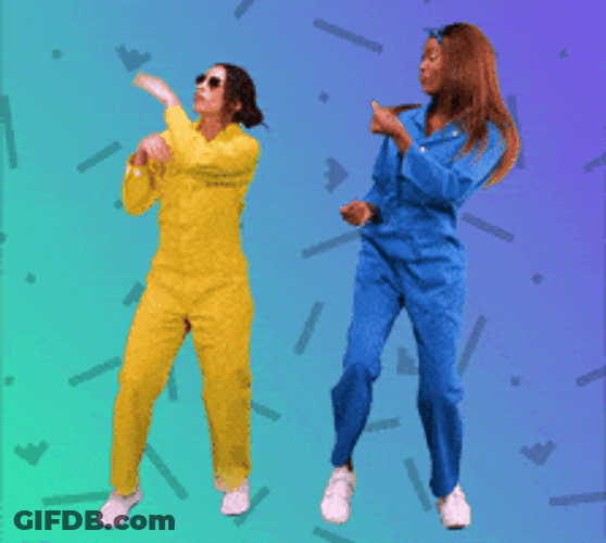 Yellow Blue Women Dance GIF