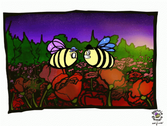Yellow Bumblebee In Love GIF