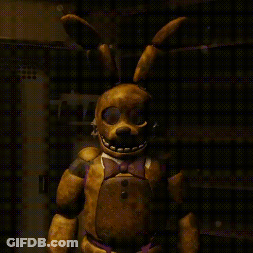 Yellow Bunny From Five Nights At Freddy's Smiling GIF