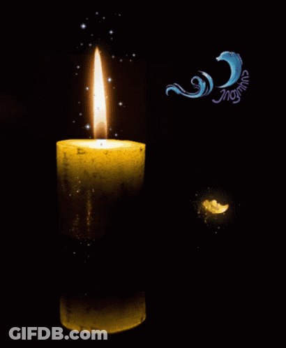 Yellow Candle Lit With Imagination Word GIF
