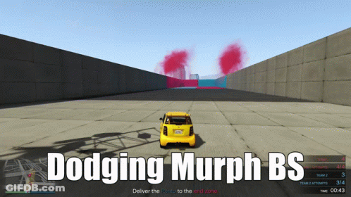 Yellow Car Driving Dodging Murph Bs GIF