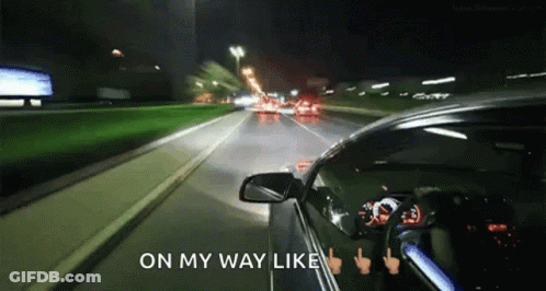 Yellow Car Driving With JCJ 912 License Plate GIF