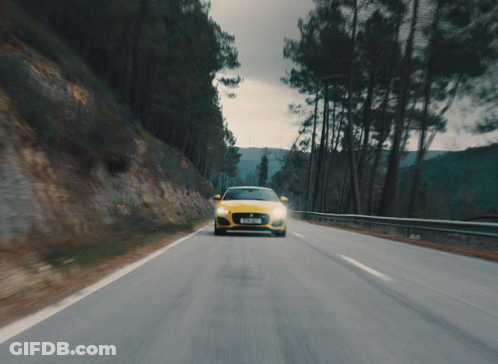 Yellow Car Driving With JCJ 912 Plate GIF