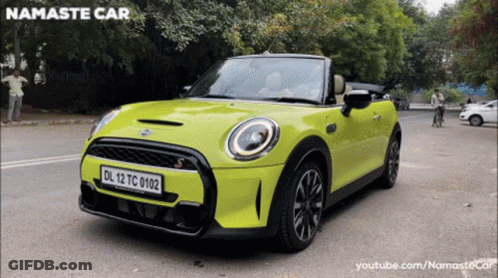 Yellow Car License Plate DL12TC 0102 GIF