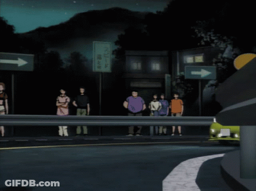 Yellow Car Parked In Front Of Right Sign GIF