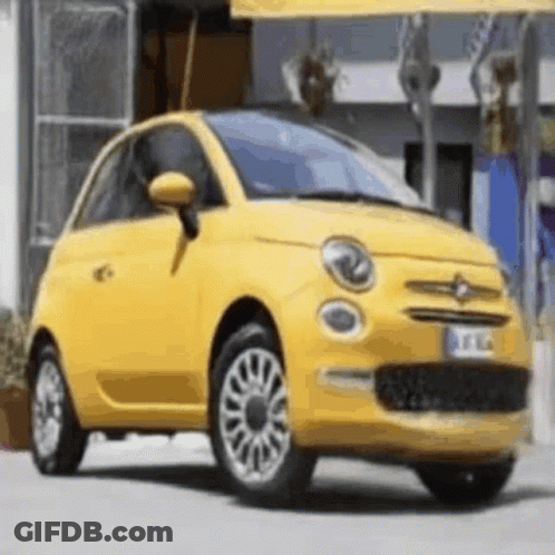 Yellow Car With AFL License Plate GIF