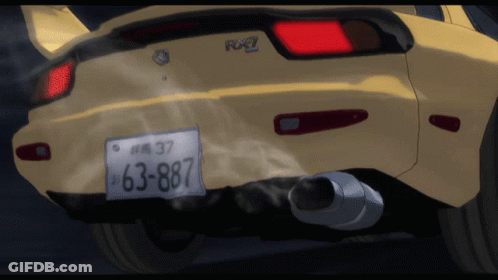 Yellow Car With License Plate 63-887 GIF